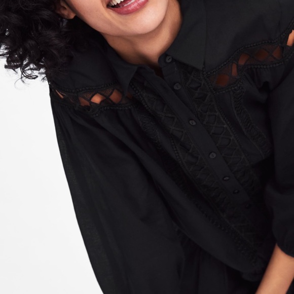 nwt ZARA contrasting poplin dress - Picture 3 of 7